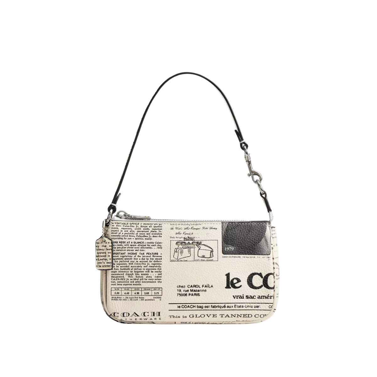 Coach Nolita 19 With Newspaper Print Silver Chalk Multi