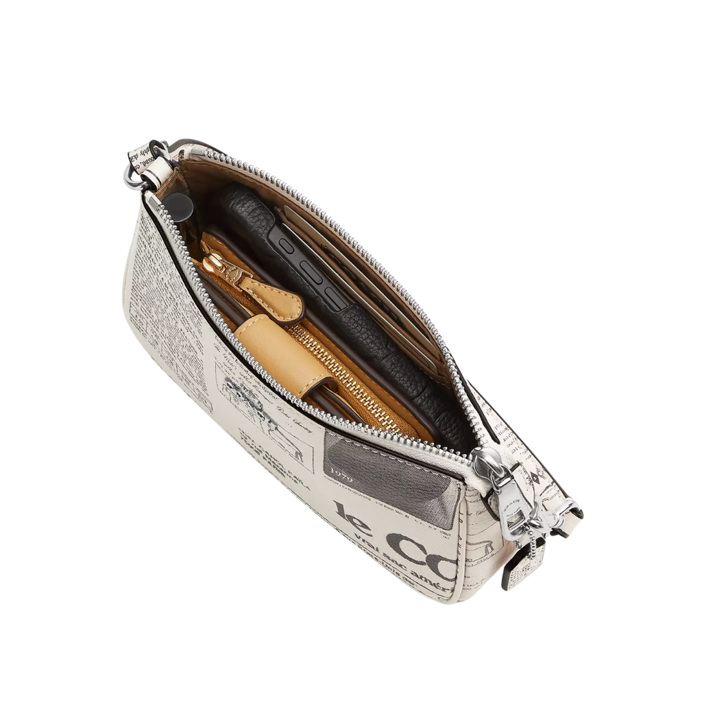 Coach Nolita 19 With Newspaper Print Silver Chalk Multi