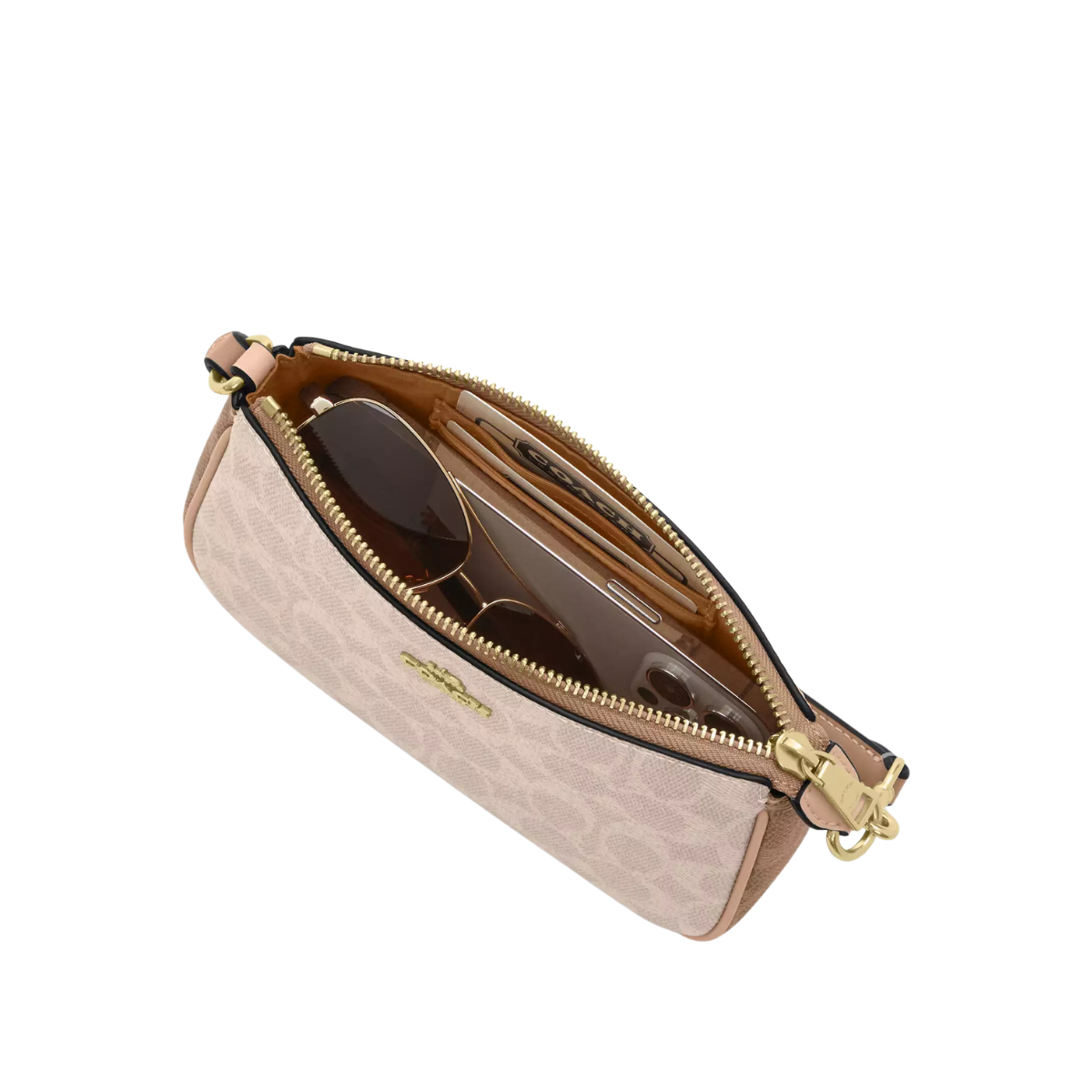 Coach Nolita 19 In Blocked Signature Canvas Gold Sand Tan