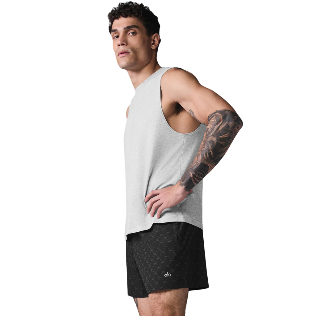 Alo Yoga Conquer Muscle Tank Athletic Heather Grey