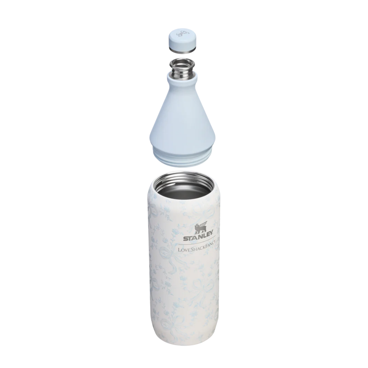 Stanley 1913 x LoveShackFancy Holiday All Day Slim Bottle | 34 OZ Coquette Bow Winter Ice