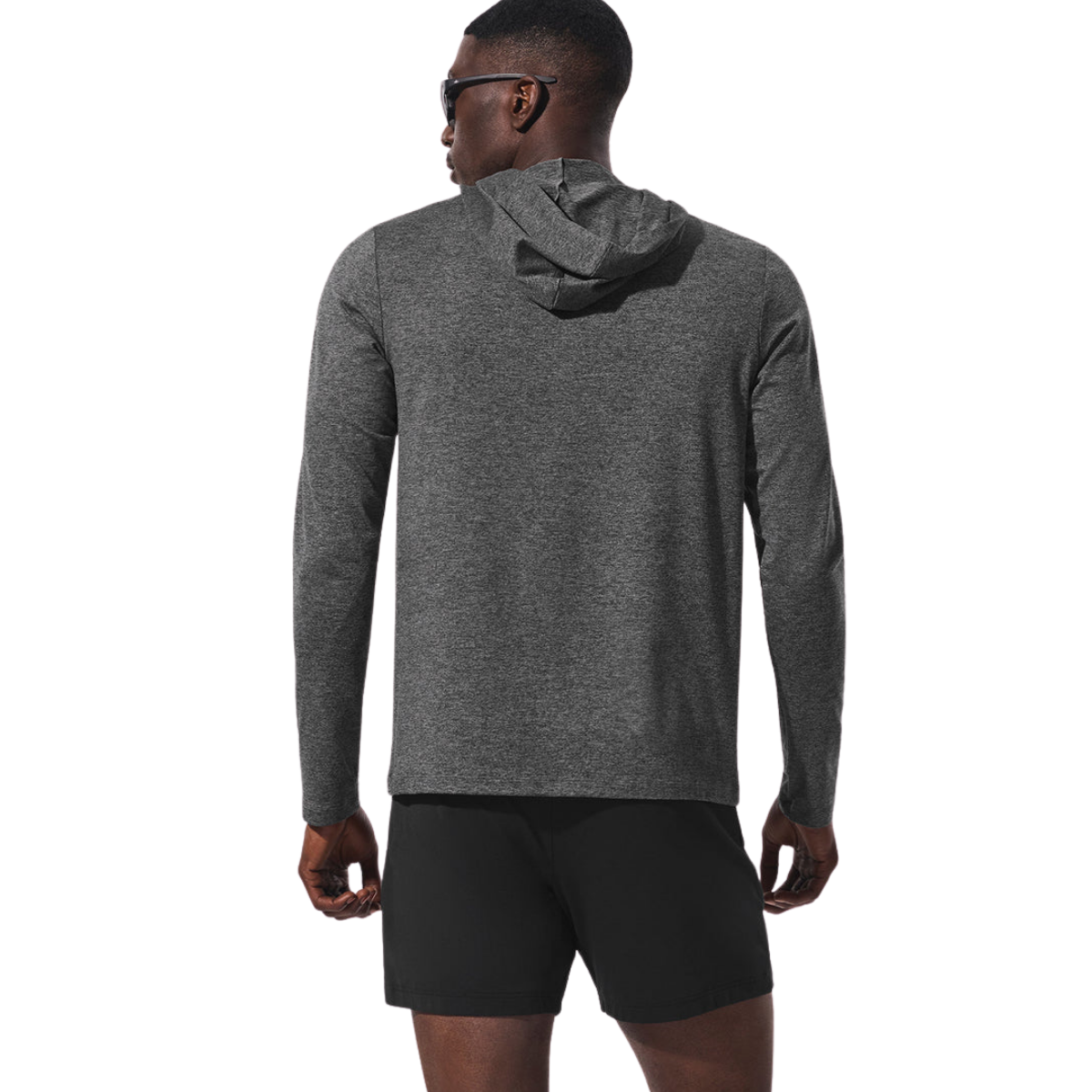 Alo Yoga Conquer Reform Long Sleeve With Hood Dark Heather Grey