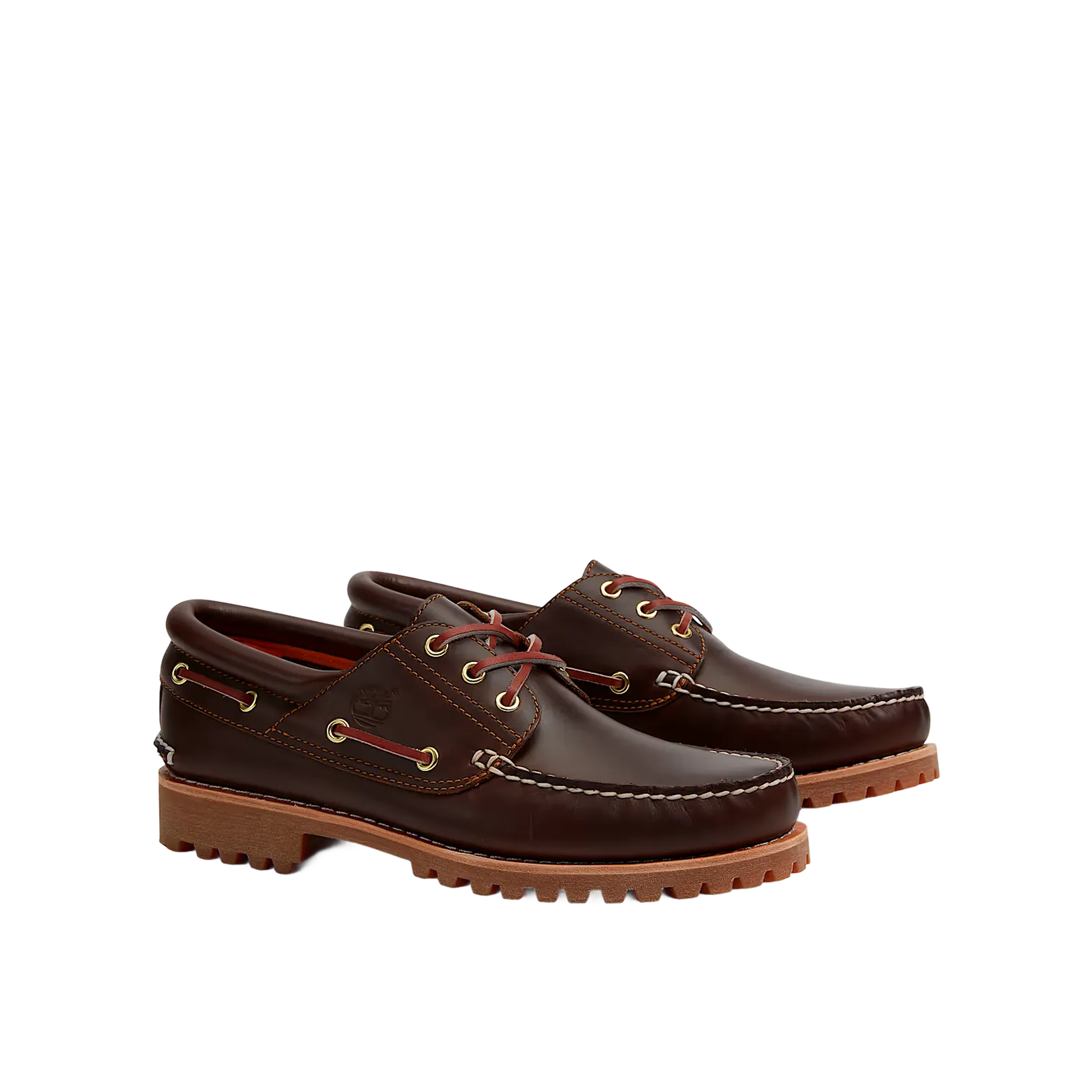 Timberland Authentic 3-Eye Lug Handsewn Boat Shoe Brown