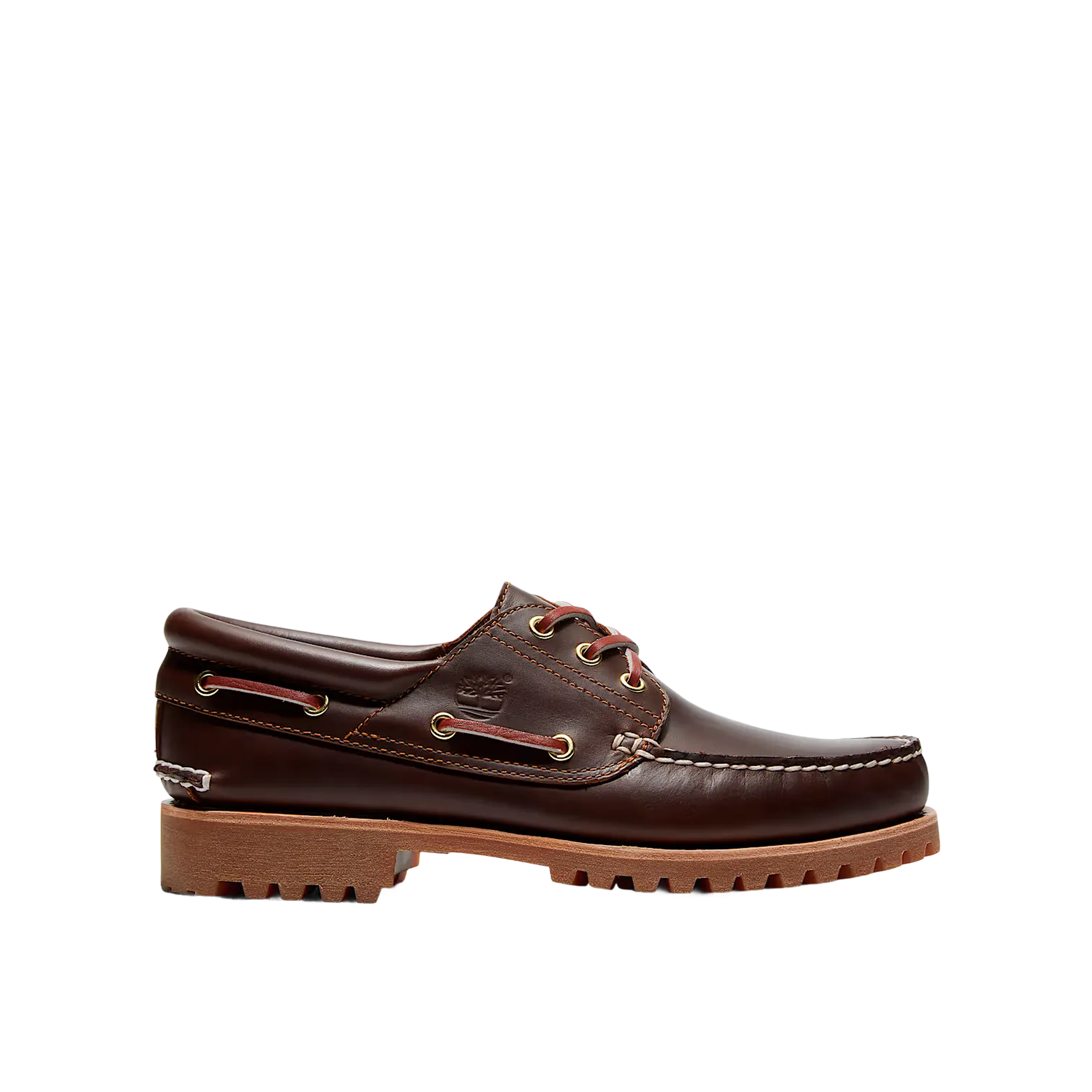 Timberland Authentic 3-Eye Lug Handsewn Boat Shoe Brown