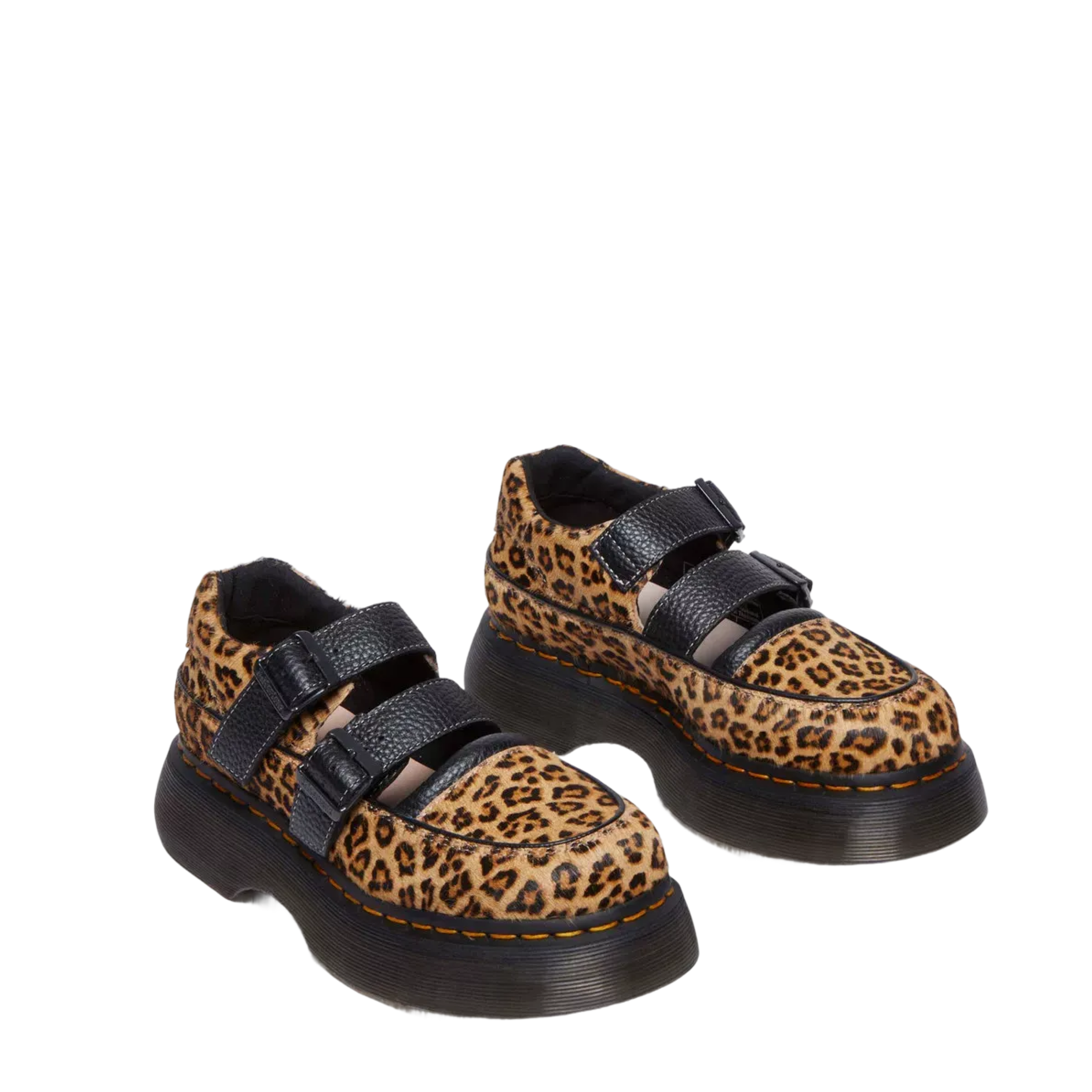 Dr Marten Buzz Leopard Mary Jane Shoes Light Tan