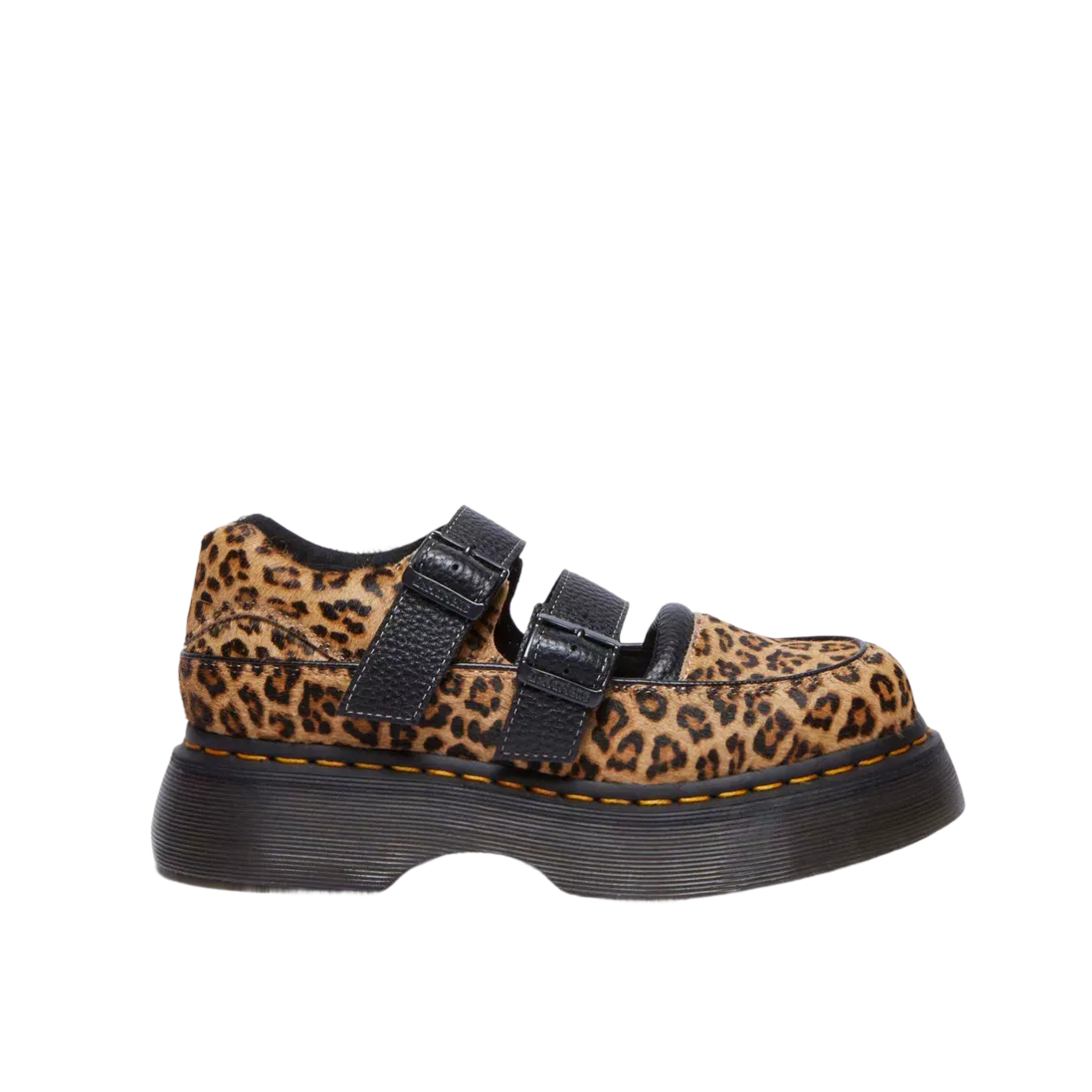 Dr Marten Buzz Leopard Mary Jane Shoes Light Tan