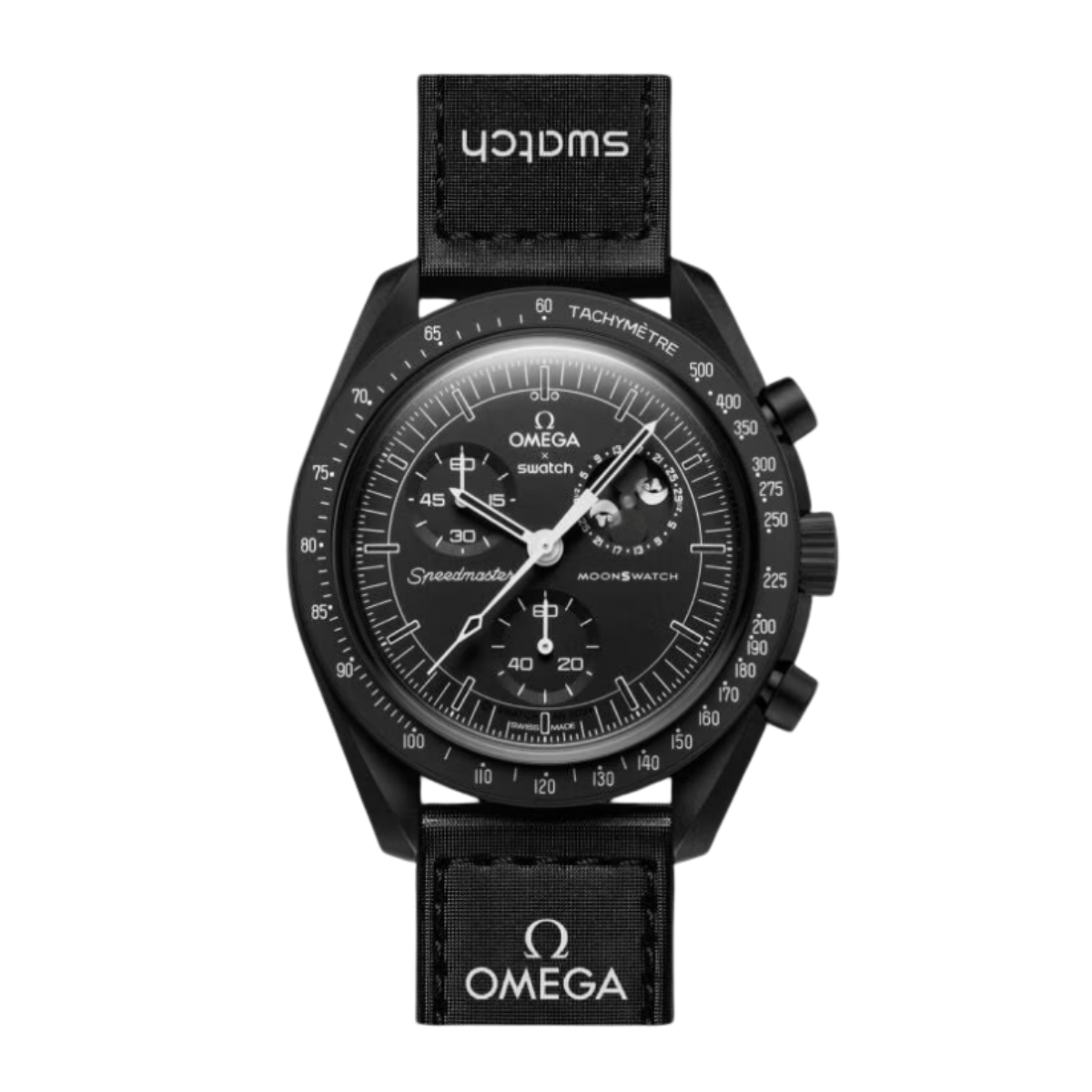 Swatch x Omega Bioceramic Moonswatch Mission To Moonphase Snoopy Black