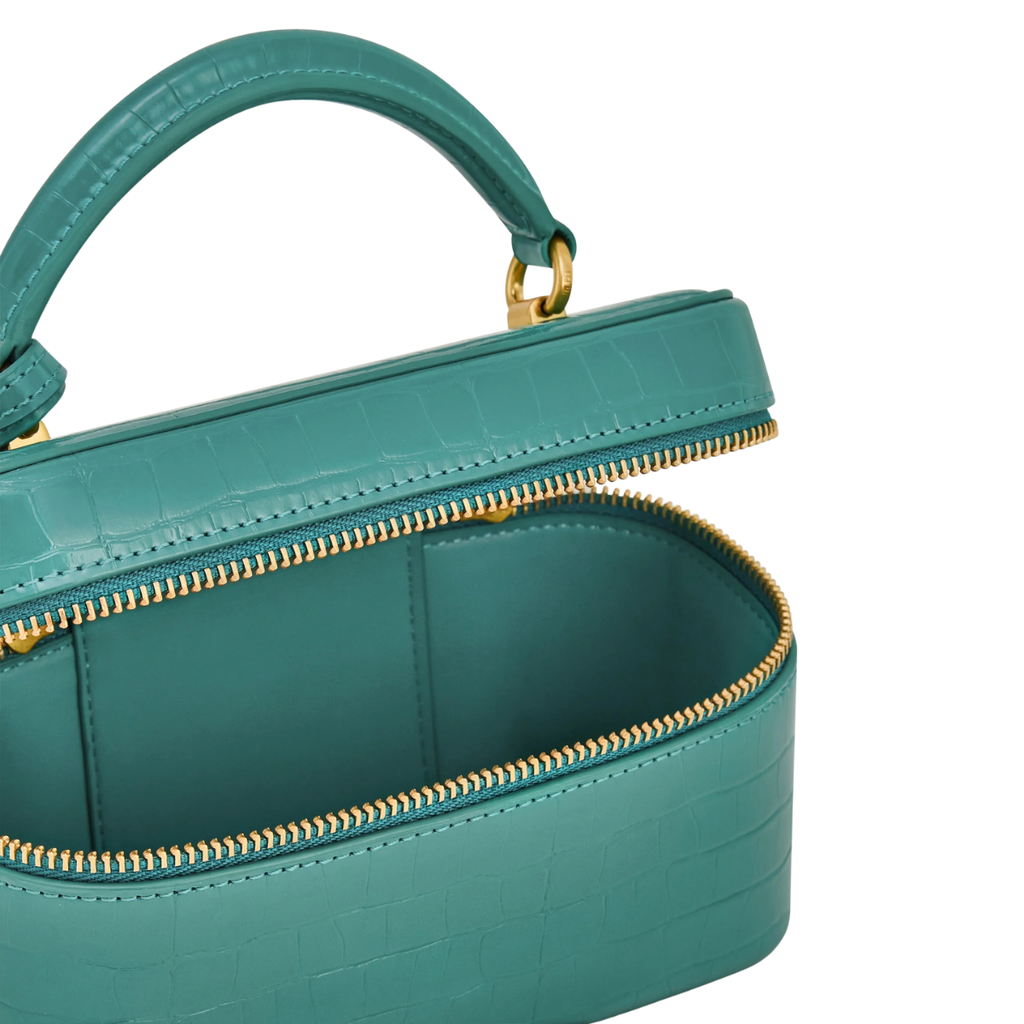 Jw Pei Cleo Box Shape Top Handle Bag Green Croc