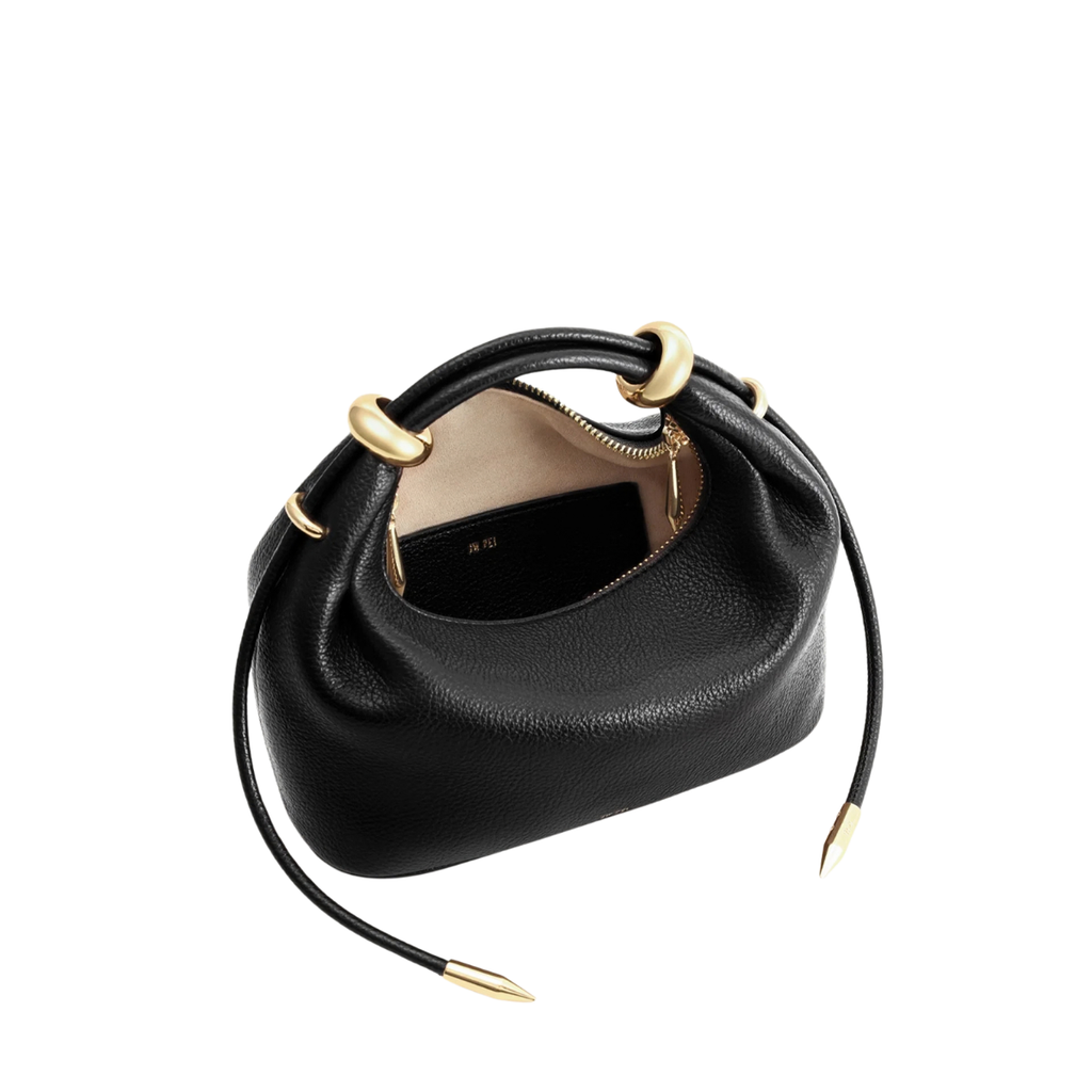 Jw Pei Ellie Metal Ring Embellished Top Handle Bag Black