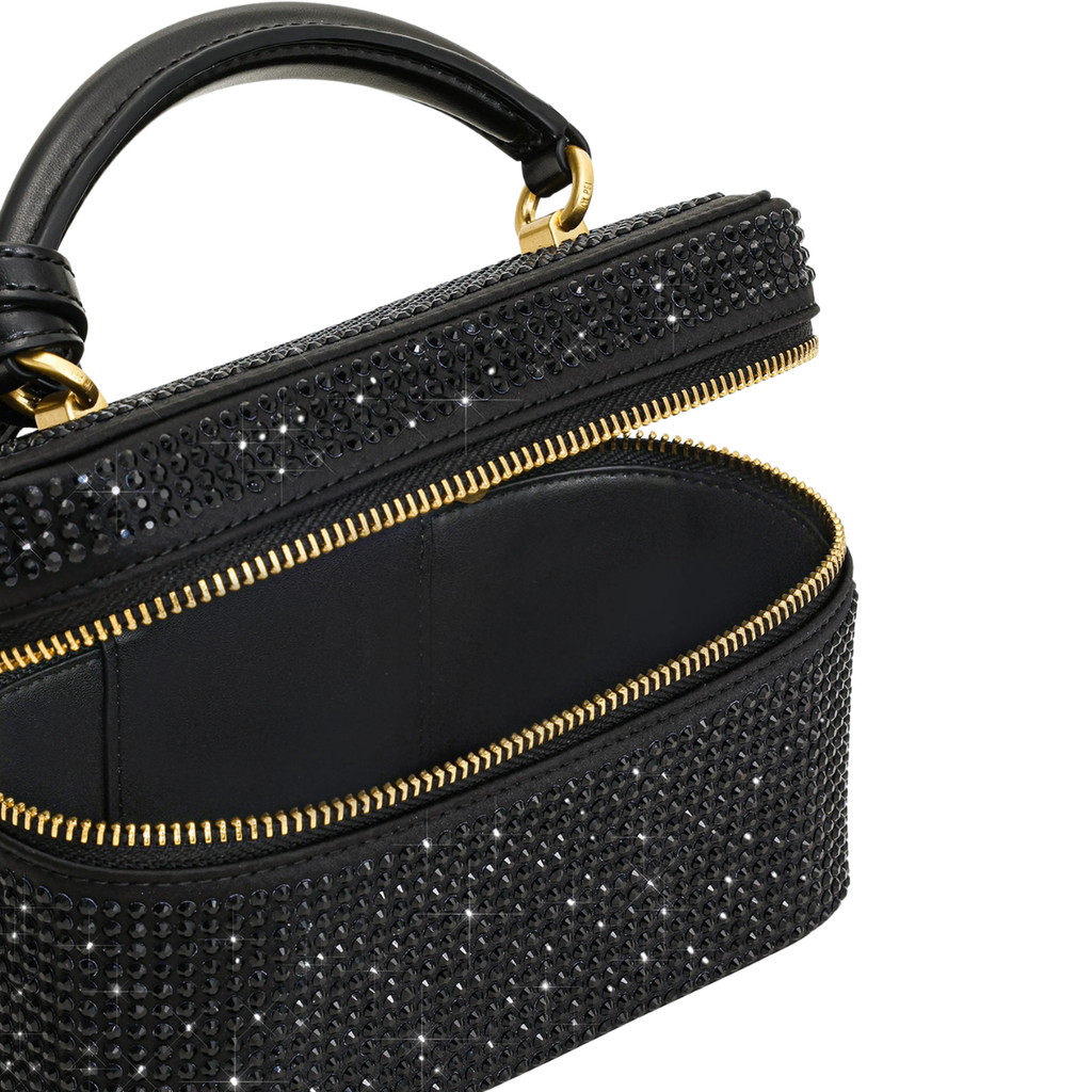 Jw Pei Cleo Artificial Crystal Box Shape Top Handle Bag Black
