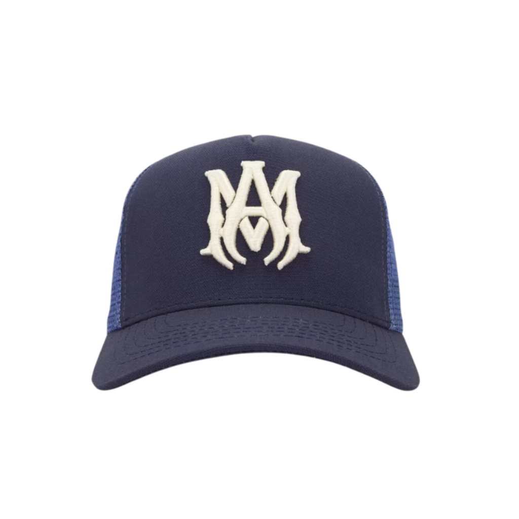 AMIRI MA Trucker Hat Navy Blue White