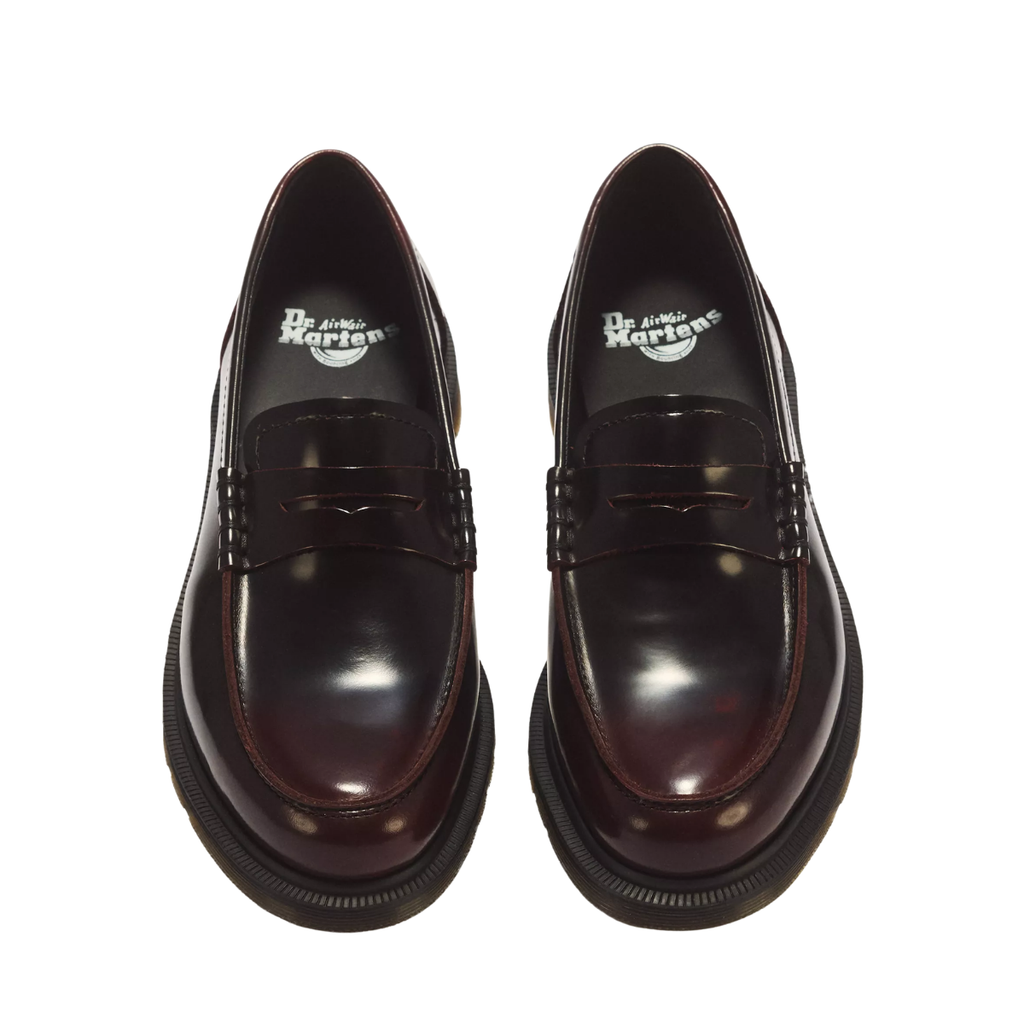 Dr Marten Mayfare Rub Off Leather Loafers Cherry Red