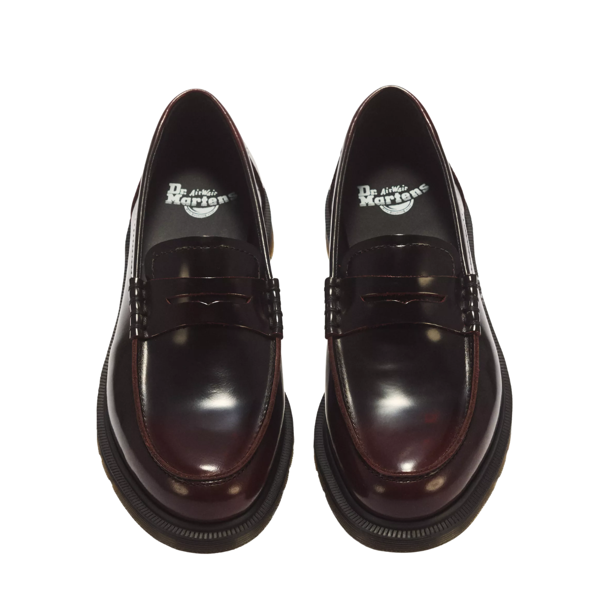 Dr Marten Mayfare Rub Off Leather Loafers Cherry Red