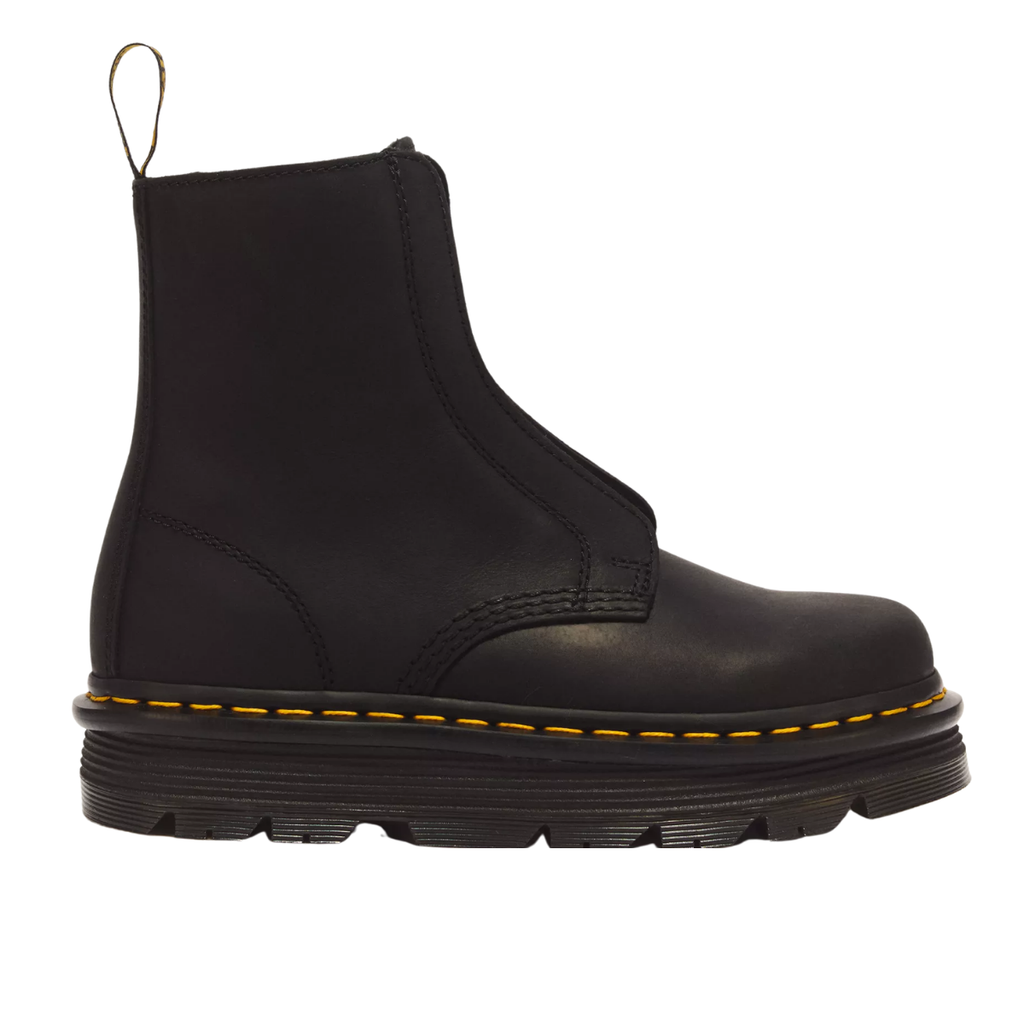 Dr Marten Zebzag Laceless Slip On Leather Boots Black