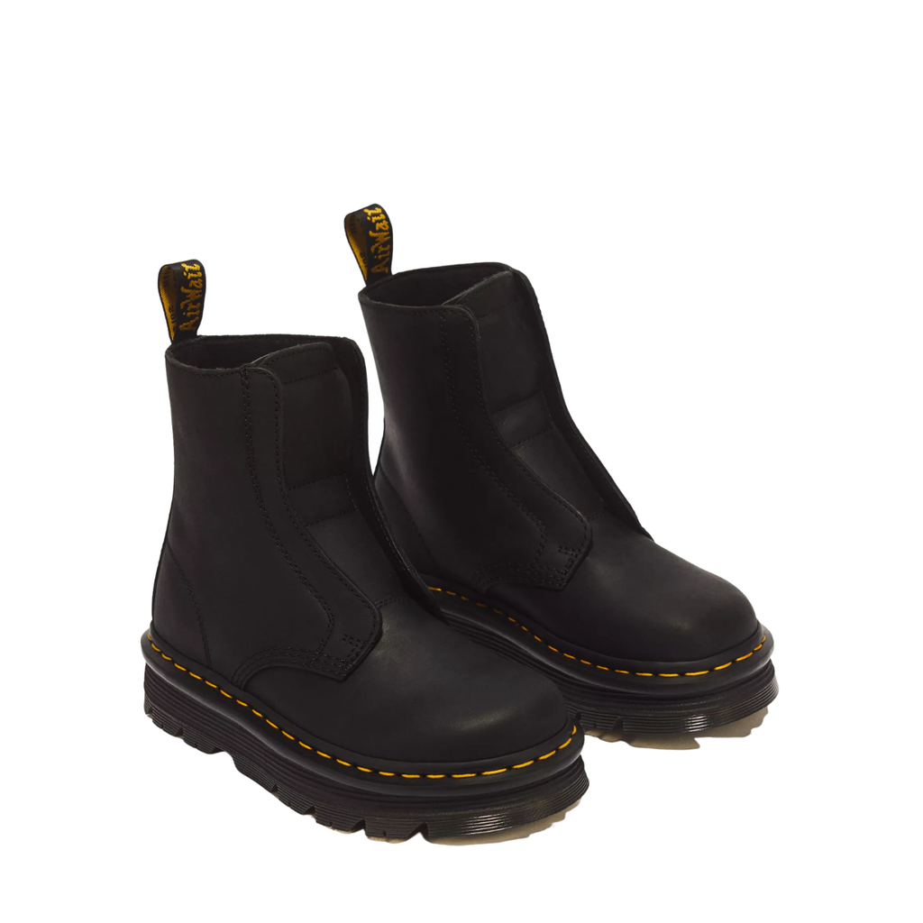 Dr Marten Zebzag Laceless Slip On Leather Boots Black