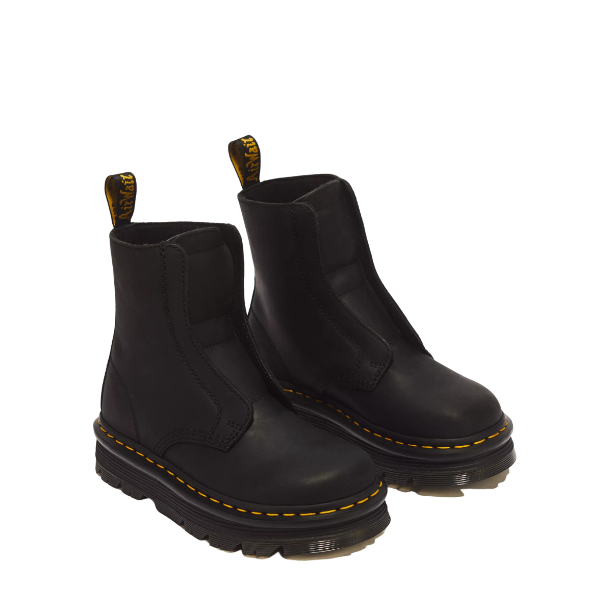 Dr Marten Zebzag Laceless Slip On Leather Boots Black