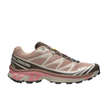 Salomon 800 trail running shoe in a dusty pink, brown, and white colorway, shown from a lateral profile view against a white background.