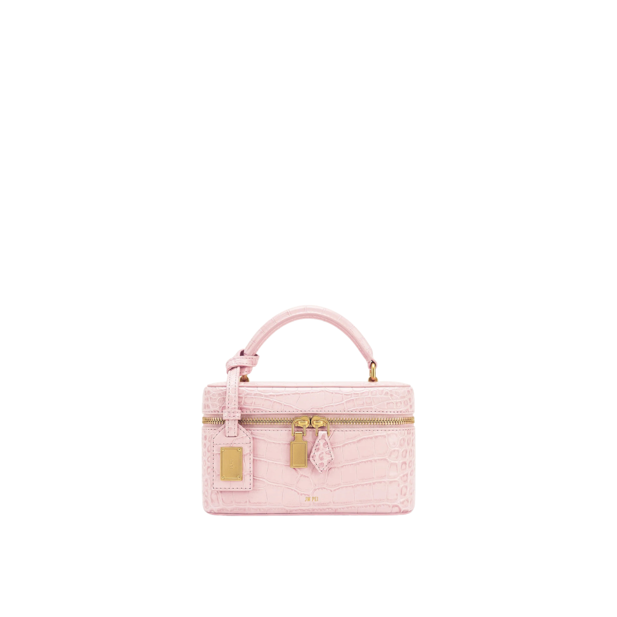 Jw Pei Cleo Box Shape Top Handle Bag Light Pink Croc