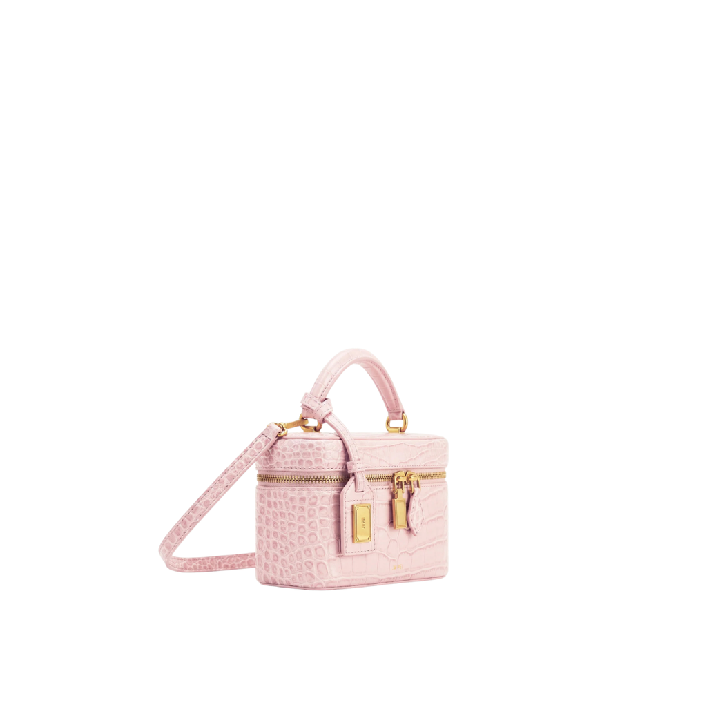 Jw Pei Cleo Box Shape Top Handle Bag Light Pink Croc