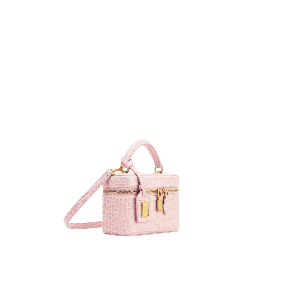 Jw Pei Cleo Box Shape Top Handle Bag Light Pink Croc
