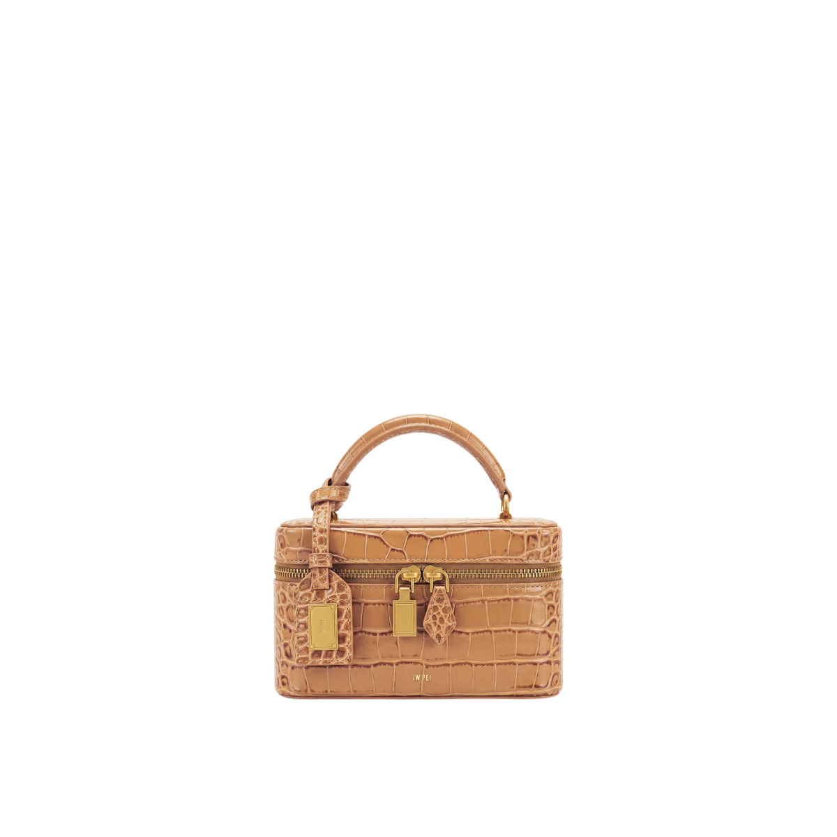Jw Pei Cleo Box Shape Top Handle Bag Brown Croc
