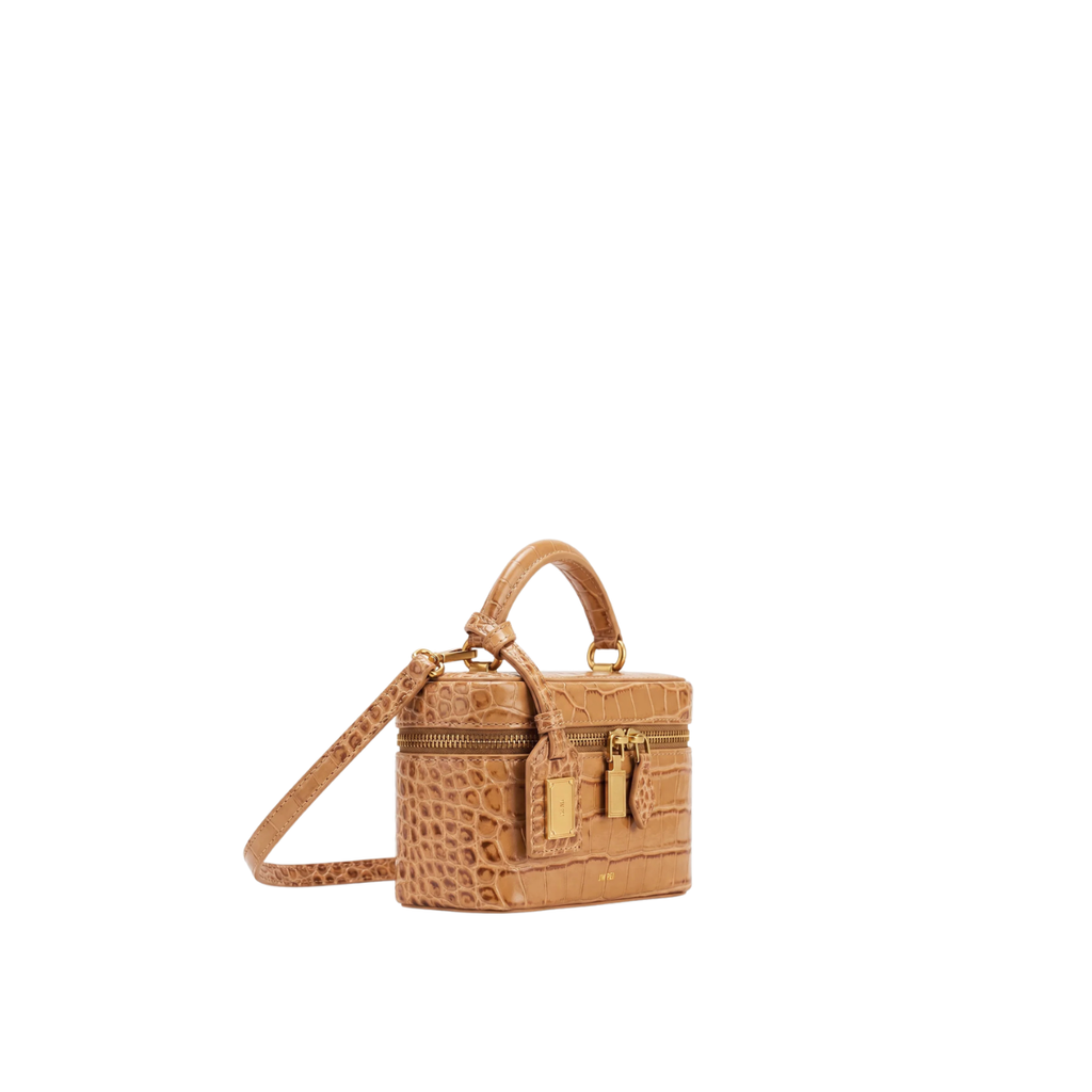 Jw Pei Cleo Box Shape Top Handle Bag Brown Croc