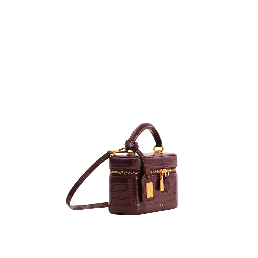Jw Pei Cleo Box Shape Top Handle Bag Claret Croc