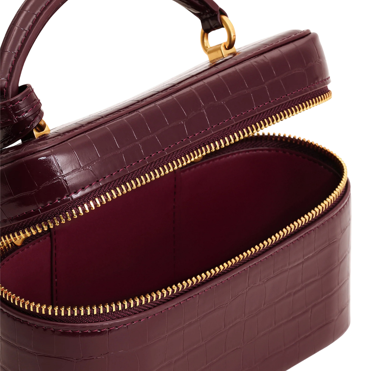 Jw Pei Cleo Box Shape Top Handle Bag Claret Croc