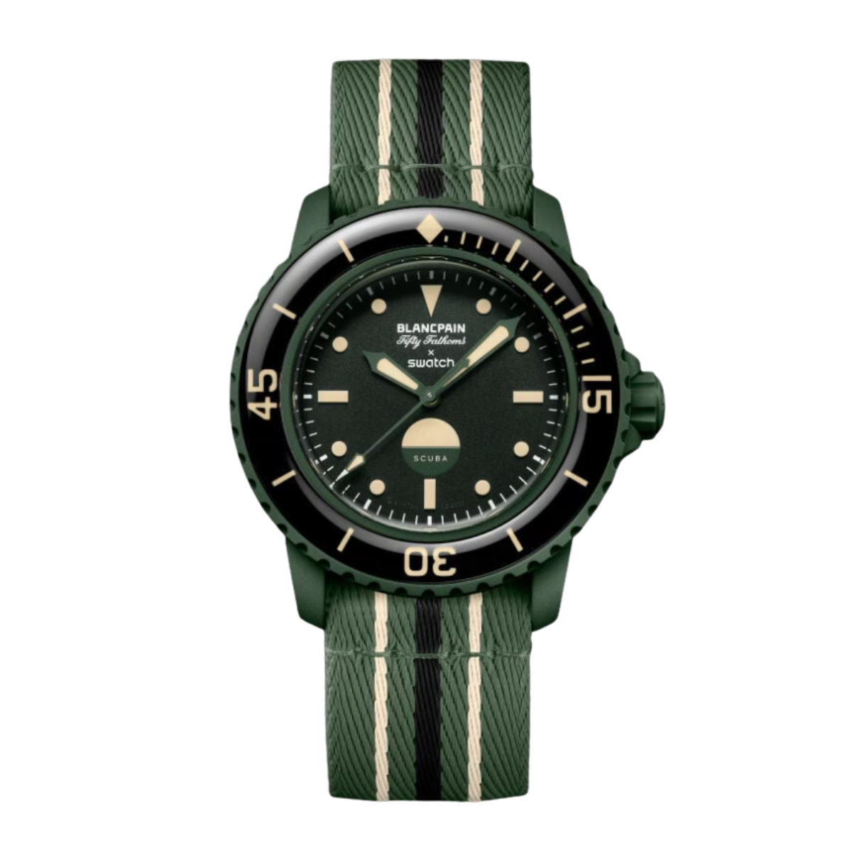 Swatch x Blancpain Bioceramic Scuba Fifty Fathoms GREEN ABYSS