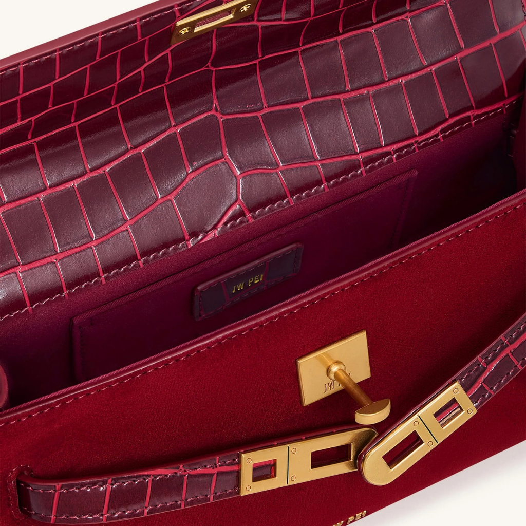 Jw Pei Noor Faux Suede Top Handle Bag Red