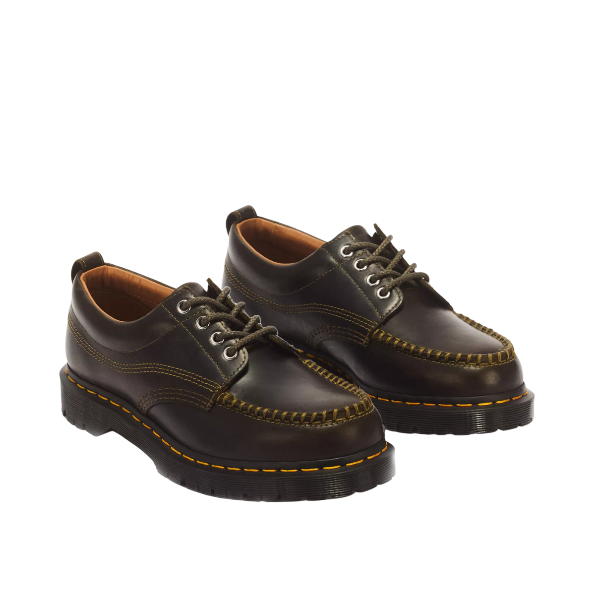 Dr Marten Lowell 4 Eye Mayhem Leather Moc Toe DMS OLIVE sneakers