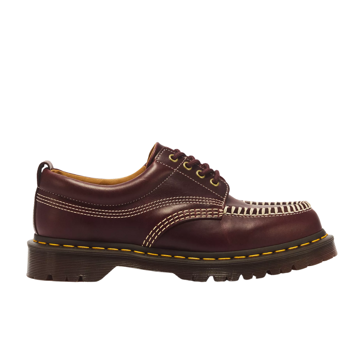 Dr Marten Lowell 4 Eye Mayhem Leather Moc Toe CHERRY RED sneakers