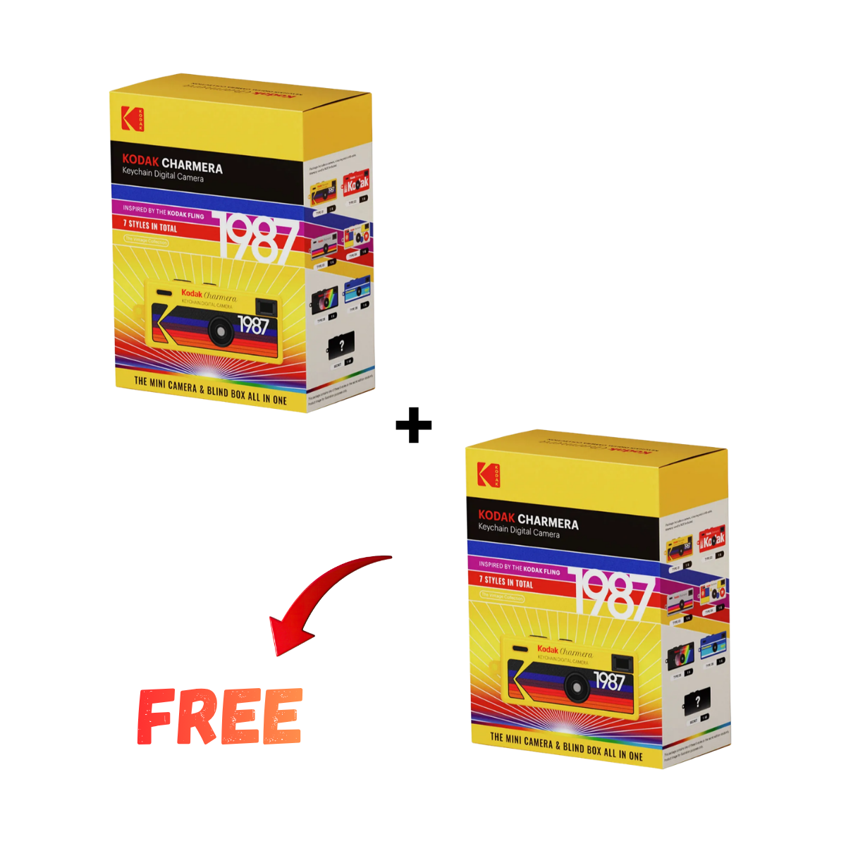 BUY 1 GET 1 FREE - Kodak Charmera Keychain Digital Camera Blind Box Collection