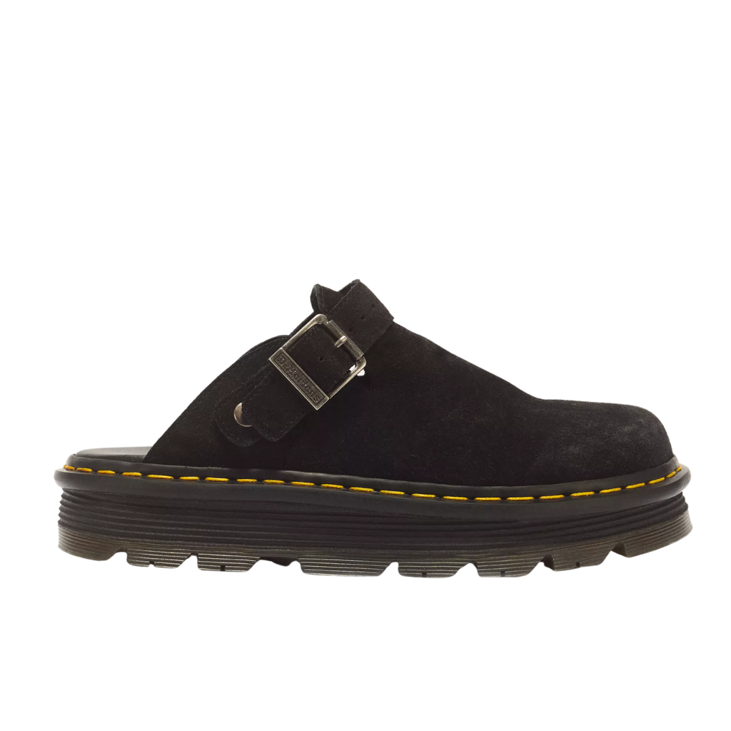 Dr Marten Zebzag Suede Casual Slingback Platform Mules Black