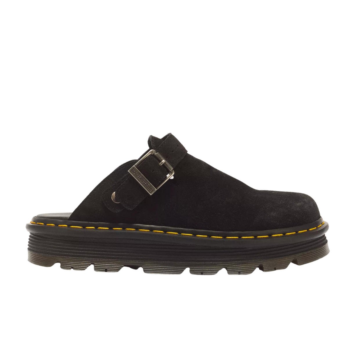 Dr Marten Zebzag Suede Casual Slingback Platform Mules Black