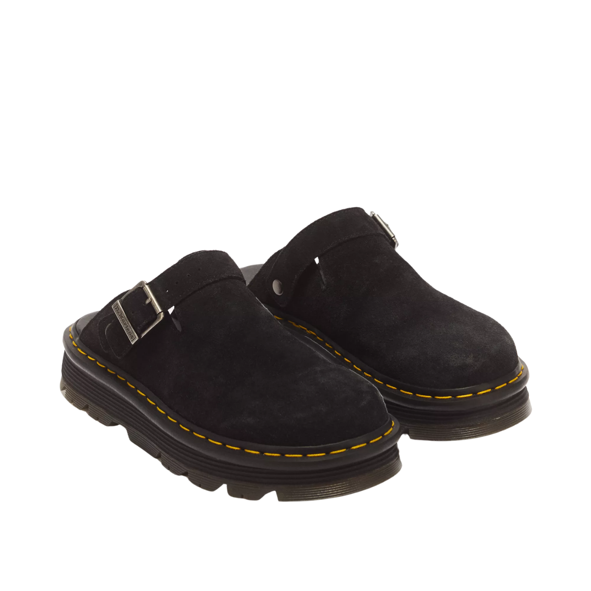 Dr Marten Zebzag Suede Casual Slingback Platform Mules Black