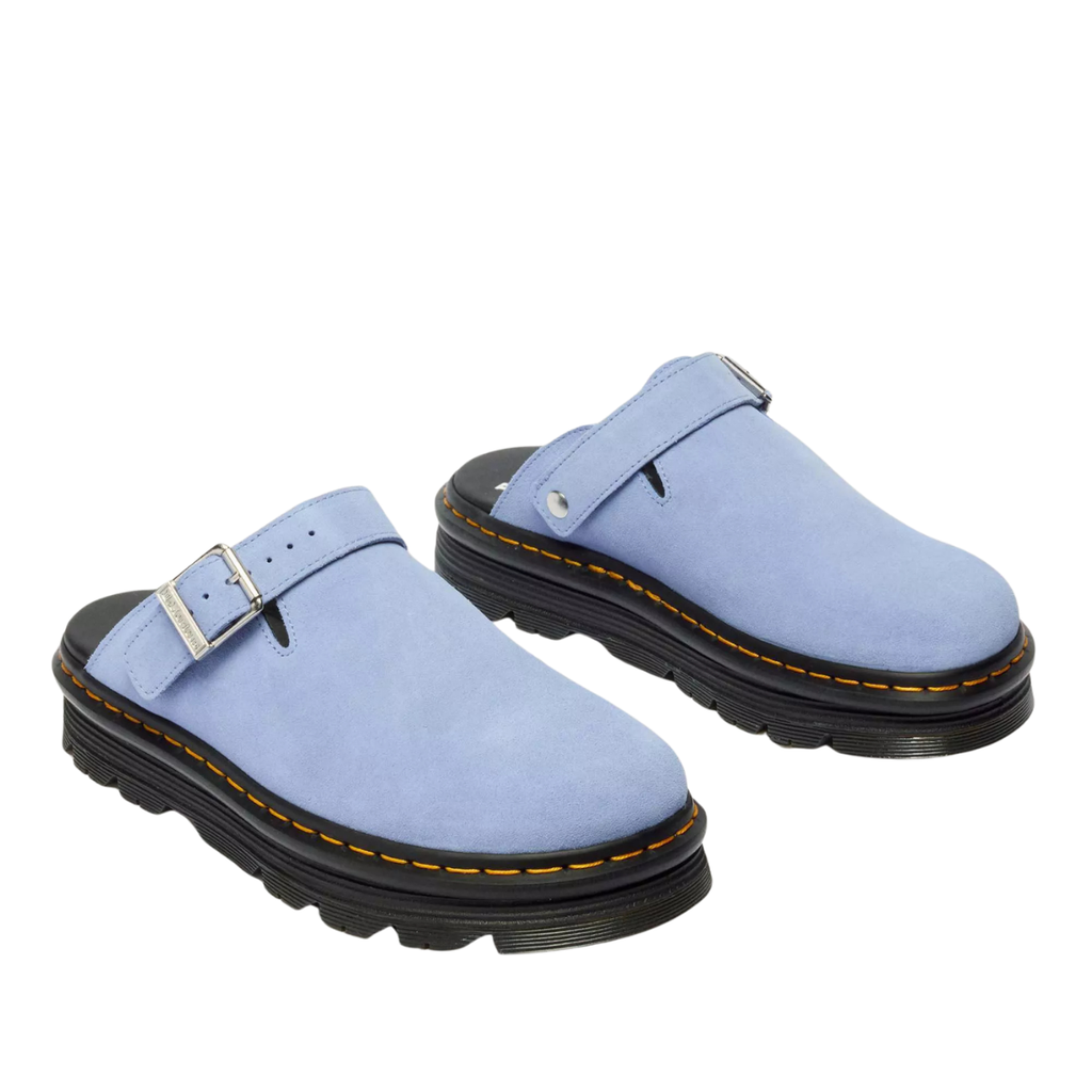 Dr Marten Zebzag Suede Casual Slingback Platform Mules CORNFLOWER BLUE