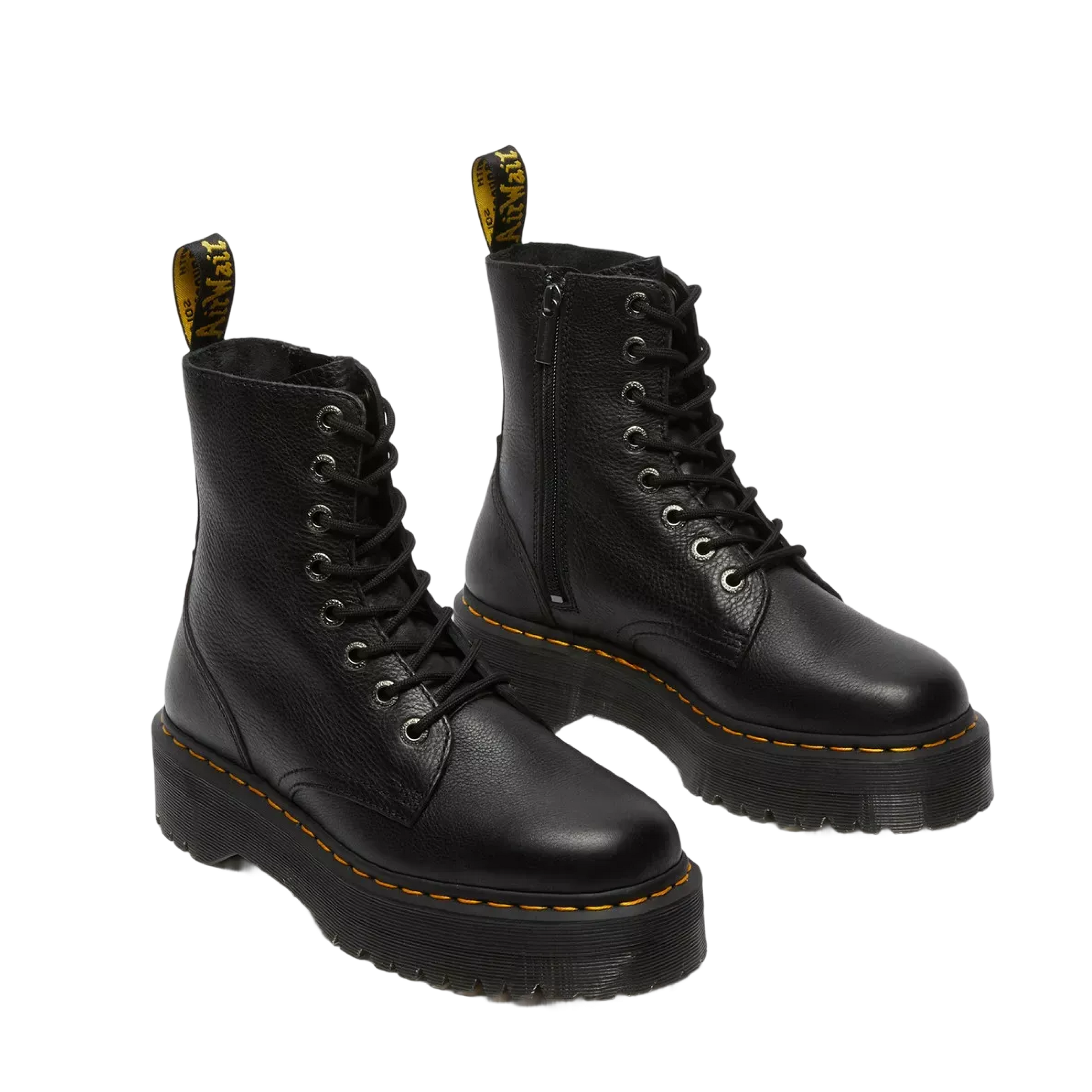 Dr Marten Jadon III Pisa Leather Platform Boots Black