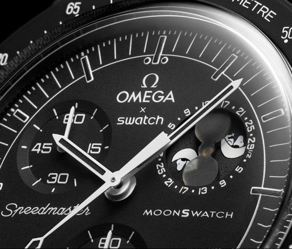 Swatch x Omega Bioceramic Moonswatch Mission To Moonphase Snoopy Black